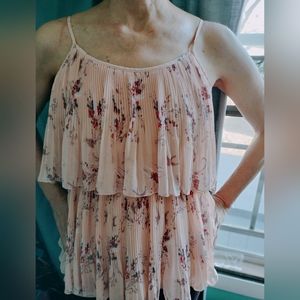 Peach Lauren Conrad Pleated Tank Top